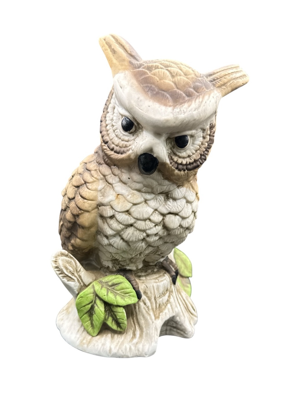 Vintage 1970s Bisque Porcelain Rotating Owl Rotating Music Playing Figurine - Picture 3 of 8